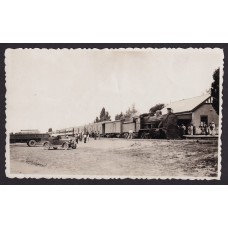 ESTACION ZAPALA DEL FERROCARRIL ANTIGUA FOTO TAMAÑO TARJETA POSTAL NUEQUEN PATAGONIA TRENES